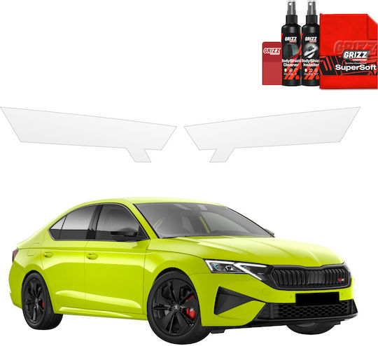 Transparent Protective Film Grizzglass Bodyshield Headlights Skoda Octavia 4 Rs Facelift 2024-2026 2in1
