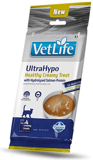 Vet Life Cat Ultrahypo Wet Food for Adult Cats with Salmon and Fish Grain Free 4x15g