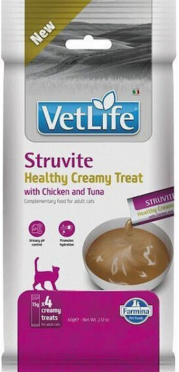 Vet Life Struvite Wet Food for Adult Cats with Chicken and Tuna Grain Free 4x15g