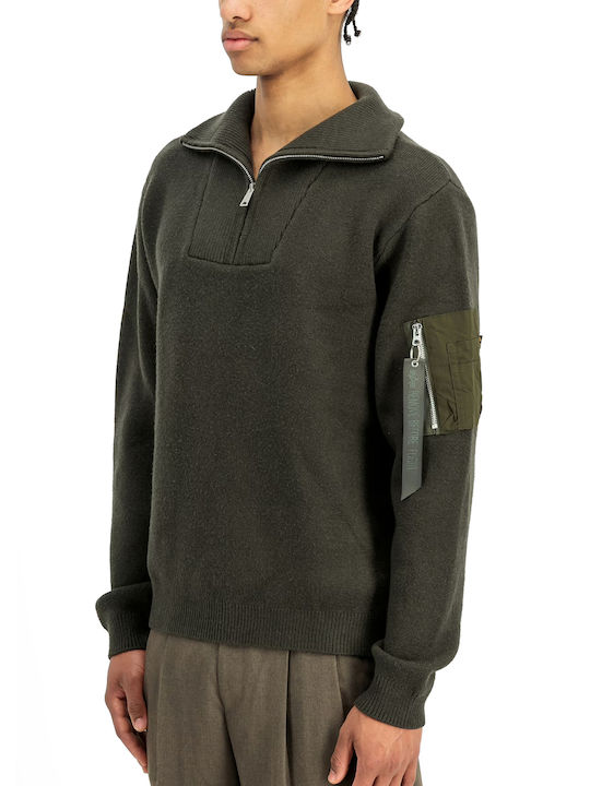 Alpha Industries Troyer-Pullover Langarm Mud Olive