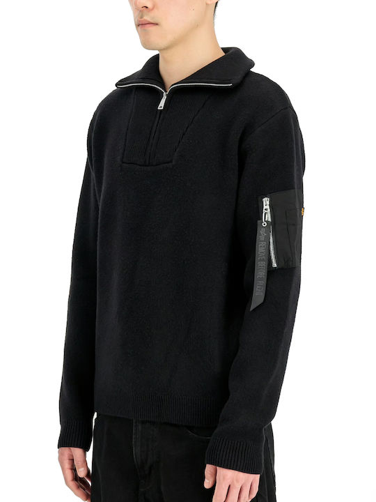 Troyer-Pullover Langarm Schwarz