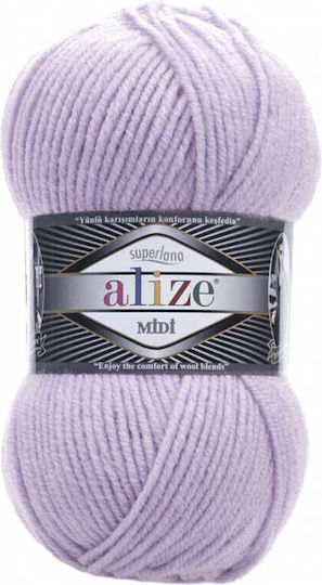 Superlana Midi Garn 100 g/Häkelnadel Nr. 5–7 Lila