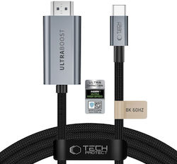 Tech-Protect HDMI 2.1 HDMI-Stecker – USB-C-Stecker 3 m Grau Tech-Protect HDMI 2.1 HDMI-Stecker – USB-C-Stecker 3 m Grau