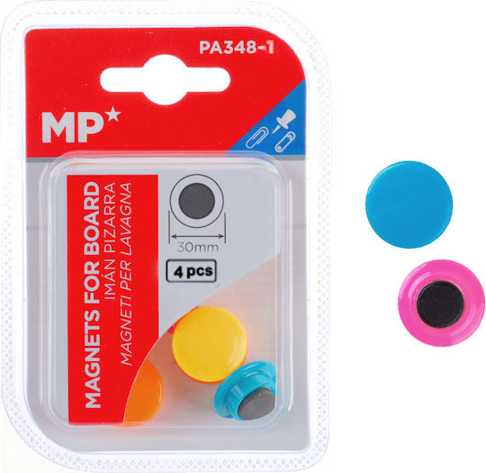 Madrid Papel Set of Round Magnets 30 mm Diameter 4 pcs