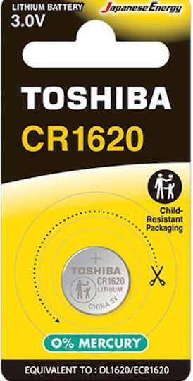 Toshiba Μπαταρία Λιθίου Ρολογιών CR1620 3V 1τμχ