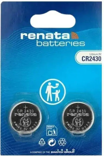 Renata CR2430 Lithium Watch Batteries 2 pcs