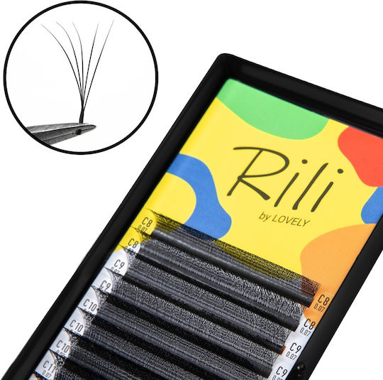 Black Narrow Volume Lash Fans 5d Rili 12 Lines Mix D 0.07 8-14mm