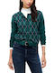 Women's Knitted Cardigan Blue-Green