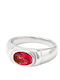 Women's Ring with Stones in Steel
