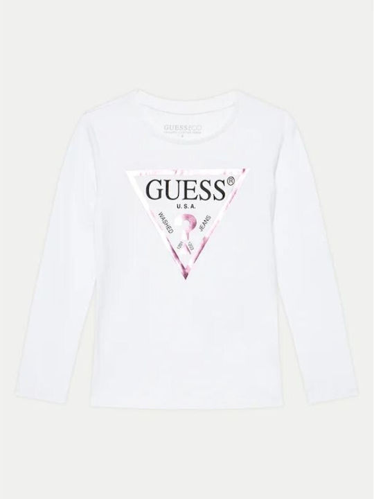 Guess Tricou alb pentru copii