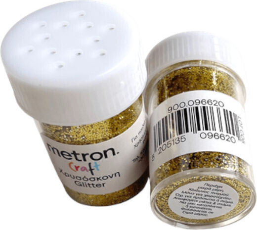 Metron Gold Glitter in Shaker Jar 8 g Set of 24 Pieces