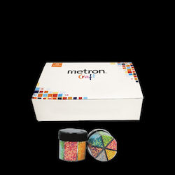 Metron Χρυσόσκονη Glitter Πολύχρωμη 60gr 6τμχ