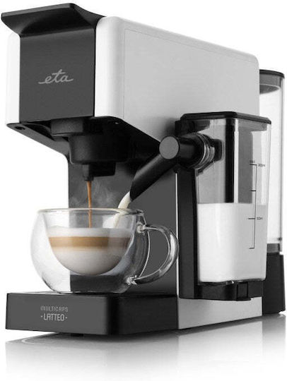 ETA Multicaps Latteo Кафемашина за капсули Nespresso с налягане 20 bar и разпенител за мляко, бяла