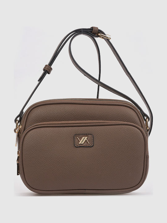Verde Damen-Crossbody-Tasche in Tabakbraun