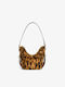 Damen-Flap-Tasche aus Fell in Tabakbraun
