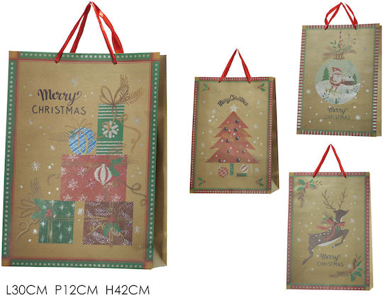 General Trade Pungă Cadou de Crăciun 12x42x30 cm (Diverse Modele/Culori)