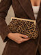 Clutch Mit Animal-Print Und Metallrahmen