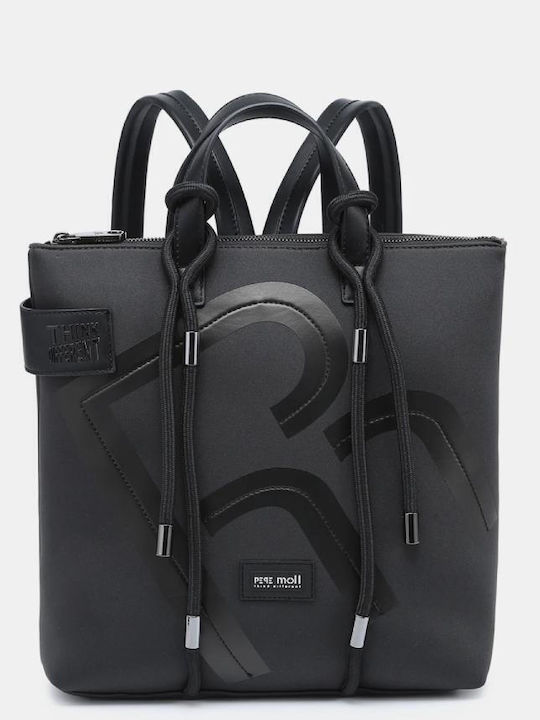 Pepe Moll Black Fabric Women's Backpack