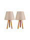 Stewehome Set of Two Decorative Lamps with Fabric Shades