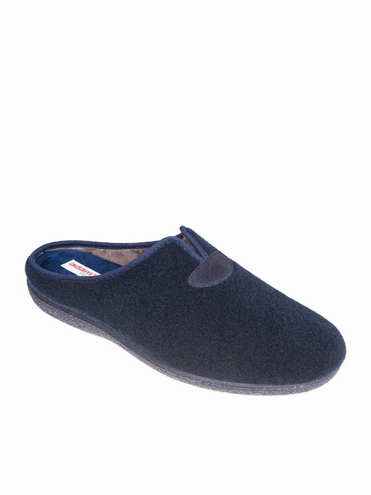Adam's Shoes Δερμάτινες Ανδρικές Παντόφλες Μπλε...