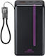 Rivacase VA2312 Baterie Externă 20000mAh 22.5W cu Port USB-A și Port USB-C Neagră
