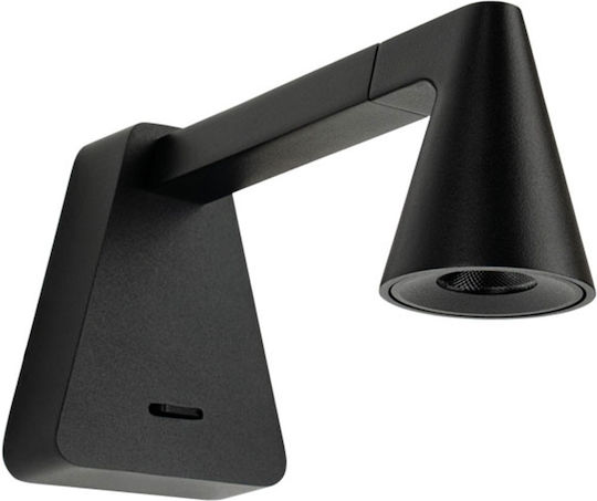 Zambelis Lights Стенна Лампа с Вграден LED, Черна, 7.5x19x7 см,
