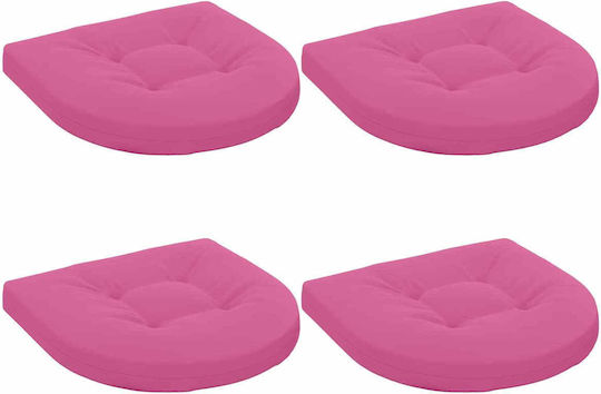 vidaXL Gartenstuhl-Sitzkissen in Bogenform Rosa 4 Stk. 40x40 cm