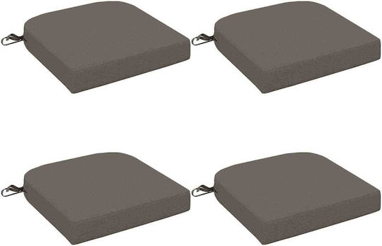 vidaXL Gartenstuhl-Sitzkissen in Bogenform Grau 4 Stk. 40 x 40 cm