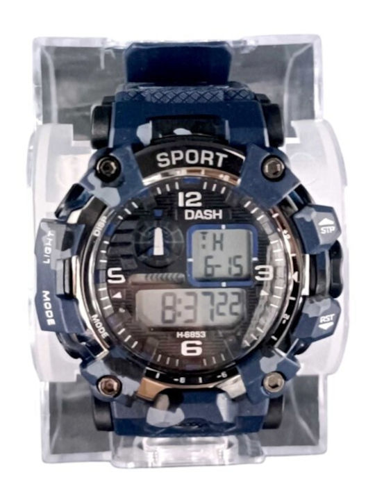Digital Men's Watch 40mm Battery with Blue Rubb...