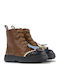 Norte Twins Leather Kids Brown Ankle Boots