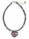 Cuoro Halskette mit Herzmotiv aus violettem Murano-Glas