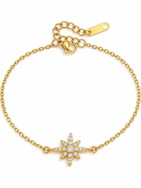 Charmy Damenarmband Kette aus Vergoldetem Stahl mit Zirkon