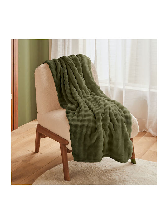A-s Zephy Furry Sofa Blanket 125x150cm Khaki