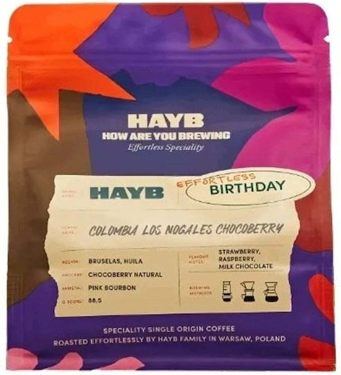 HAYB Καφές Φίλτρου Arabica Colombia Strawberry σε Κόκκους 200gr