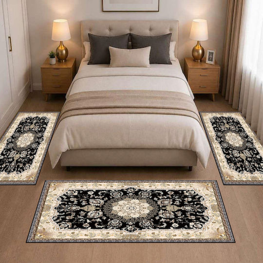 Homeone Modern Schlafzimmer-Teppichsets Samt 3 Stück