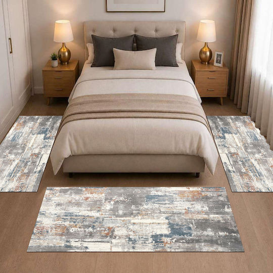 Homeone Modern Schlafzimmer-Teppichsets Samt 3 Stück