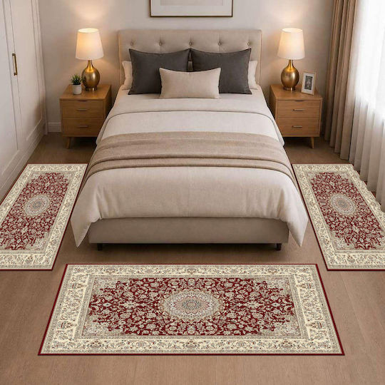 Homeone Modern Schlafzimmer-Teppichsets Samt 3 Stück