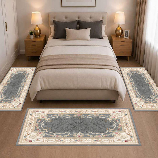 Homeone Modern Schlafzimmer-Teppichsets Samt 3 Stück