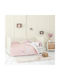 Nima Cotton Baby Crib Sheet Set with Fitted Sheet Love Pink 70x140 cm 3 Pieces