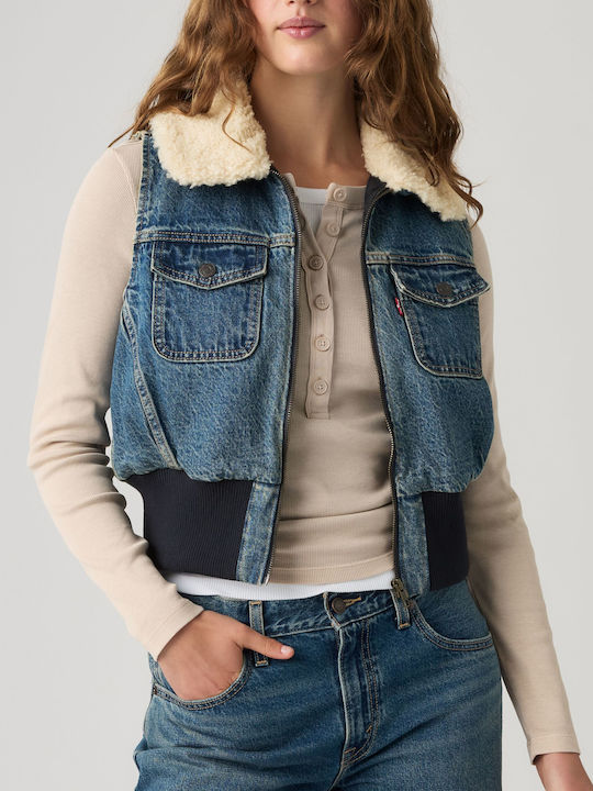 Damen-Jeansjacke Medium Wash