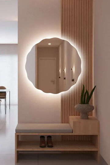 SteweHome Asymmetrical LED Bathroom Mirror 60x60cm