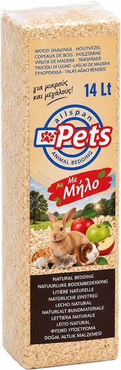 Natural Wood Shavings Bedding for Rabbits & Rodents Apple Scent 14 L