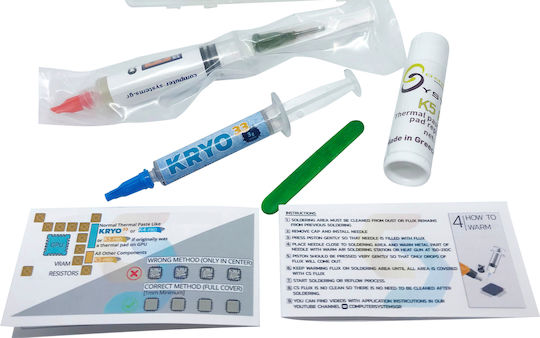 Tech Essentials Kit Csgr Σετ K5 Pro Kryo33 Cs Flux Putty Paste Flux Cpu Gpu
