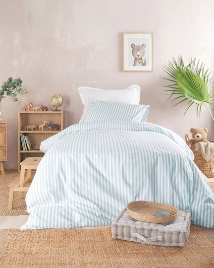 Rythmos Kinderbettwäsche-Set für Kinder, Einzelbett, mit Kissenbezug, aus Baumwolle, Grün, 160x250 cm,