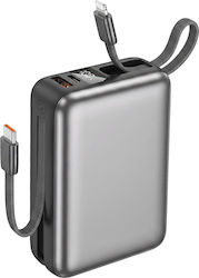 Akashi Мултифункционална Външна Батерия 20000mAh 22.5W с USB-A Порт и USB-C Порт Сива Akashi Мултифункционална Външна Батерия 20000mAh 22.5W с USB-A Порт и USB-C Порт Сива