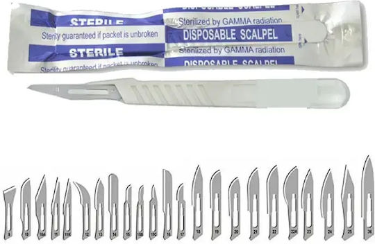 Bisturie de Unică Folosință Nr. 11 cu Mâner Ergonomic 10 Bucăți