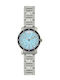 Women's 28mm Battery-Powered Watch with Silver Metal Bracelet