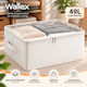 Wallex Cutie de Depozitare din Material Textil pentru Haine / Pătură/Pilotă / Costum / Palton / Cravate / Rochii / Lenjerie Intimă / Șosete / Tricotaje / Cămașă / Curele / Genți, de Culoare Albă, 51x40x24cm