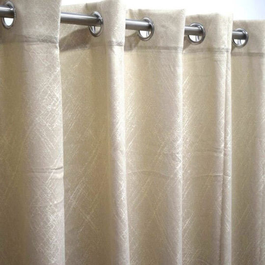 SpitiBazaar Κουρτίνα με Τρουκς Μπεζ 270x280εκ.
