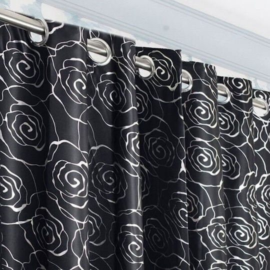 SpitiBazaar Κουρτίνα με Τρουκς Μαύρη 270x280εκ.